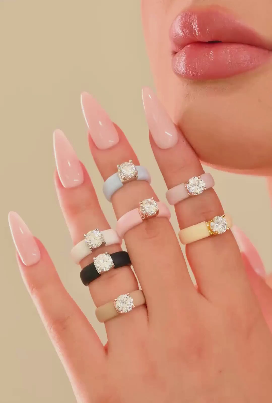 Rinfit Silicone Ring – 7mm Round Solitaire CZ - 2 Rings Set | U.S. Patented Design - GlowStone Collection