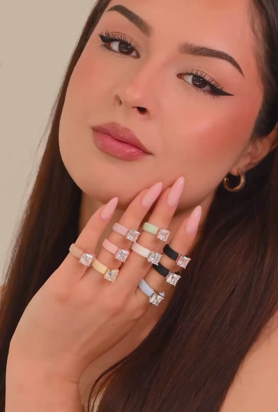 Silicone Ring – 8×8 mm Princess Cut CZ | Patented Design - GlowStone Collection