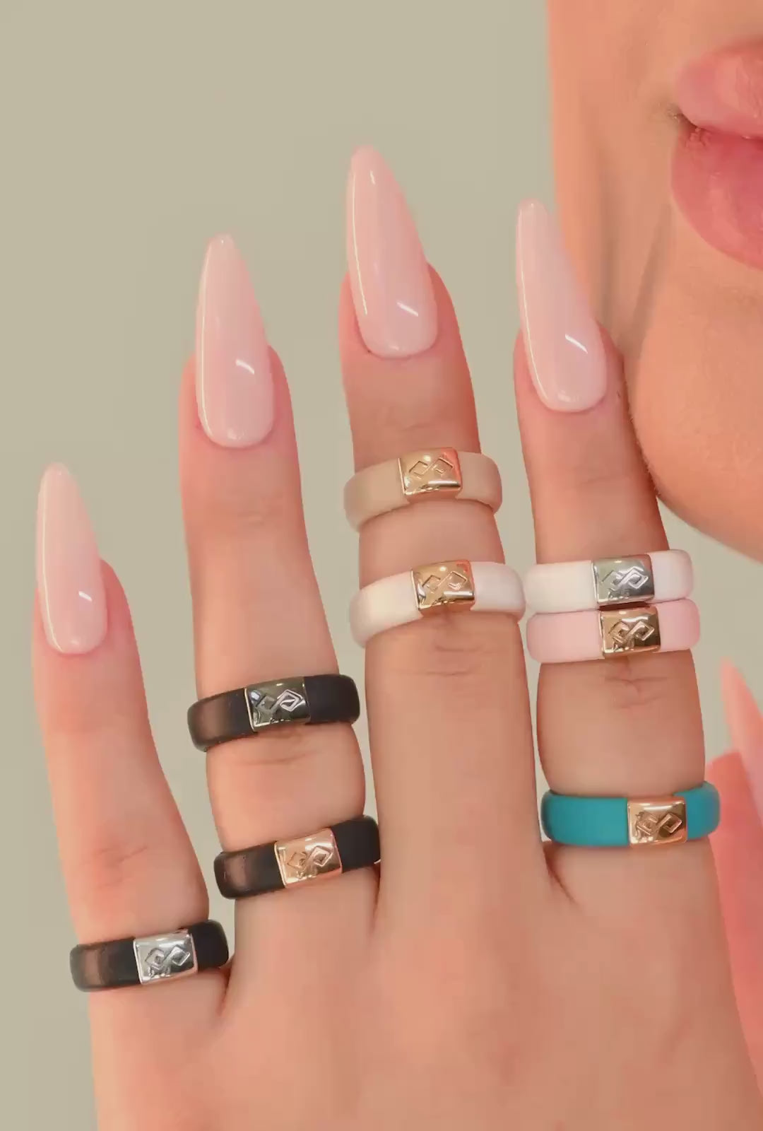 Women's Silicone Wedding Ring with Metal Plate - U.S. Patented Design