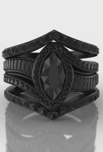 Silicone Rings for Women - Marquise with 2 Stackable Rings