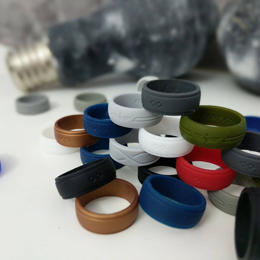 GIFT RING Men's Eagle Silicone Ring. Soft, Comfortable & Durable Wedding Band. US Design Patent