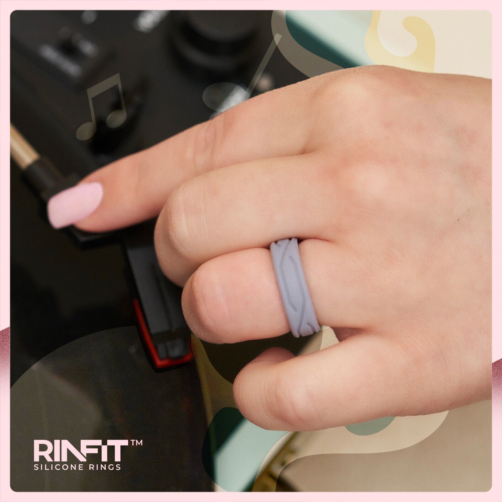 GIFT RING Women's 4Love Silicone Ring. Soft, Comfortable & Durable Wedding Band. US Design Patent