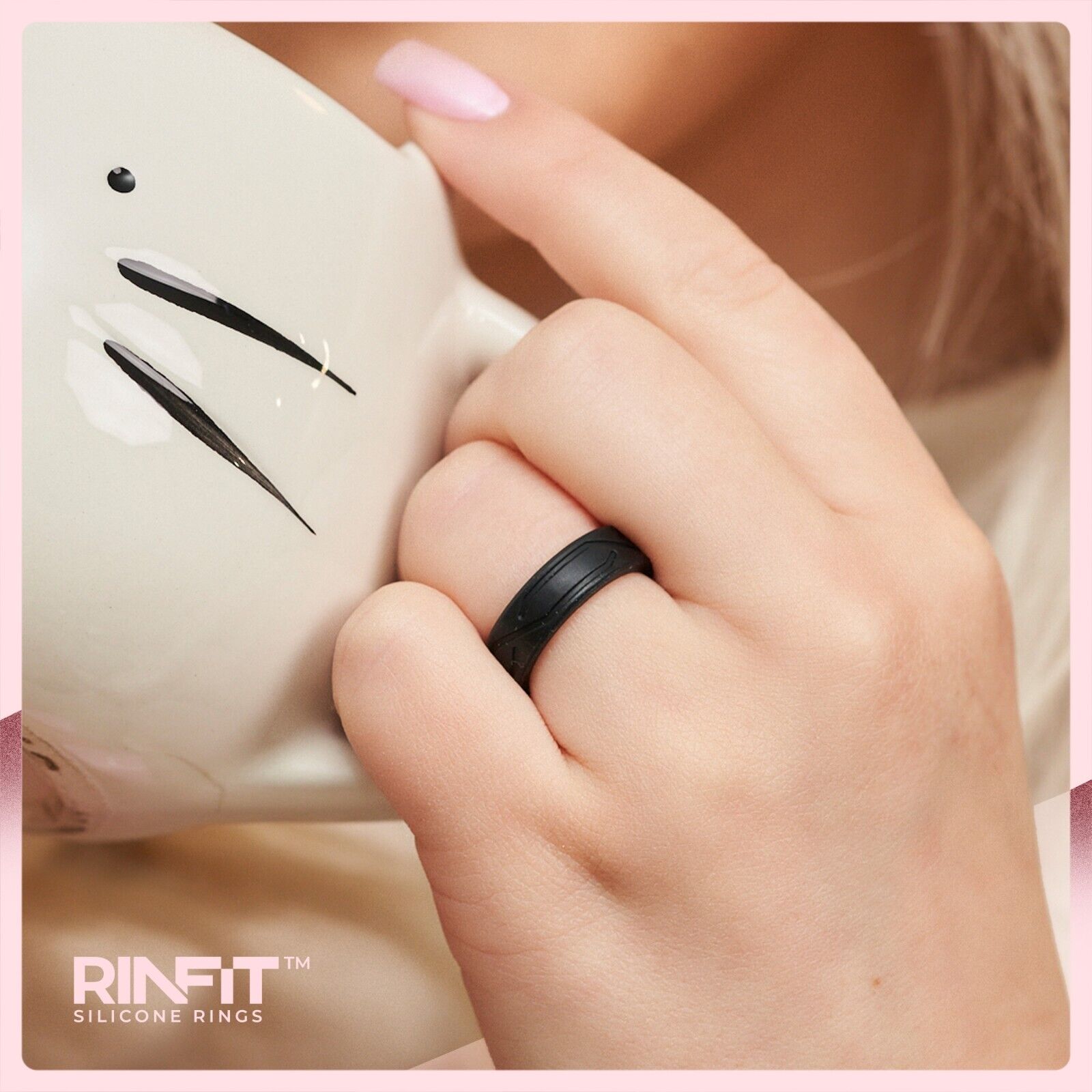 GIFT RING Women's Infinity Silicone Ring. Soft, Comfortable & Durable Wedding Band. US Design Patent