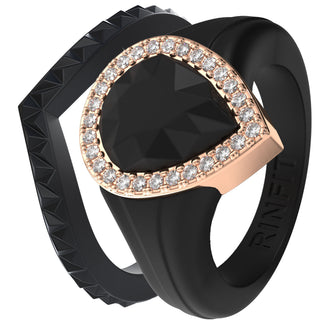 Silicone Wedding Ring And Silicone Ring Box Combo - Nude Silicone Box For Silicone Rings - 30-Ring Capacity - Black Ring Size 8