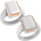 Emerald Silicone Rings with Metal Frame & CZ Stones - 2 Rings Set