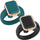 Emerald Silicone Rings with Metal Frame & CZ Stones - 2 Rings Set