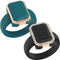 Emerald Silicone Rings with Metal Frame & CZ Stones - 2 Rings Set