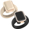 Emerald Silicone Rings with Metal Frame & CZ Stones - 2 Rings Set