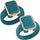 Emerald Silicone Rings with Metal Frame & CZ Stones - 2 Rings Set