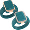 Emerald Silicone Rings with Metal Frame & CZ Stones - 2 Rings Set