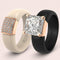 Set Silicone Ring – 8×8 mm Princess Cut CZ | Patented Design - GlowStone Collection