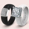 Set Silicone Ring – 8×8 mm Princess Cut CZ | Patented Design - GlowStone Collection
