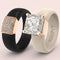Set Silicone Ring – 8×8 mm Princess Cut CZ | Patented Design - GlowStone Collection