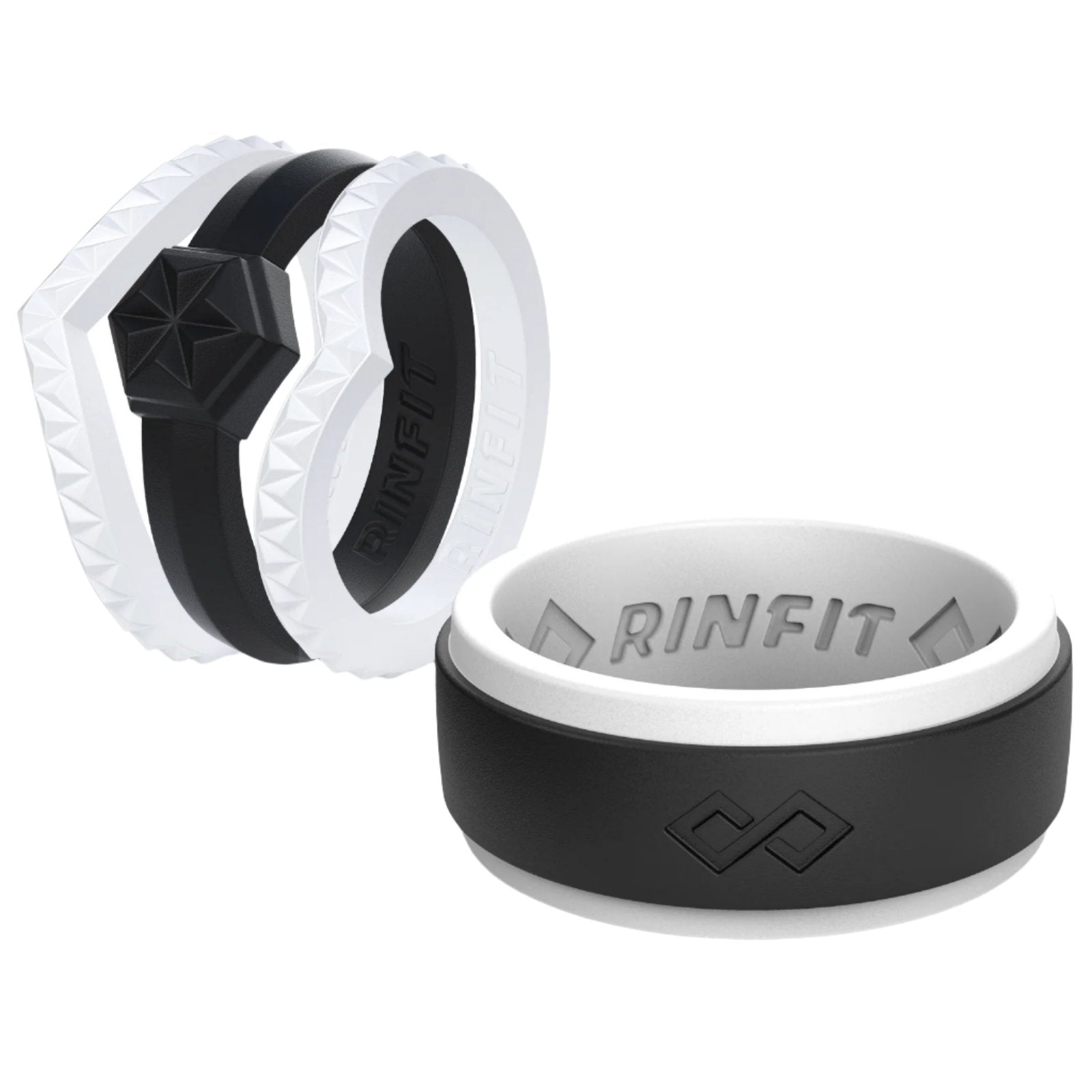 Set of Two Rings: Women's Couture & Men's RinfitAir Collection - Black and White