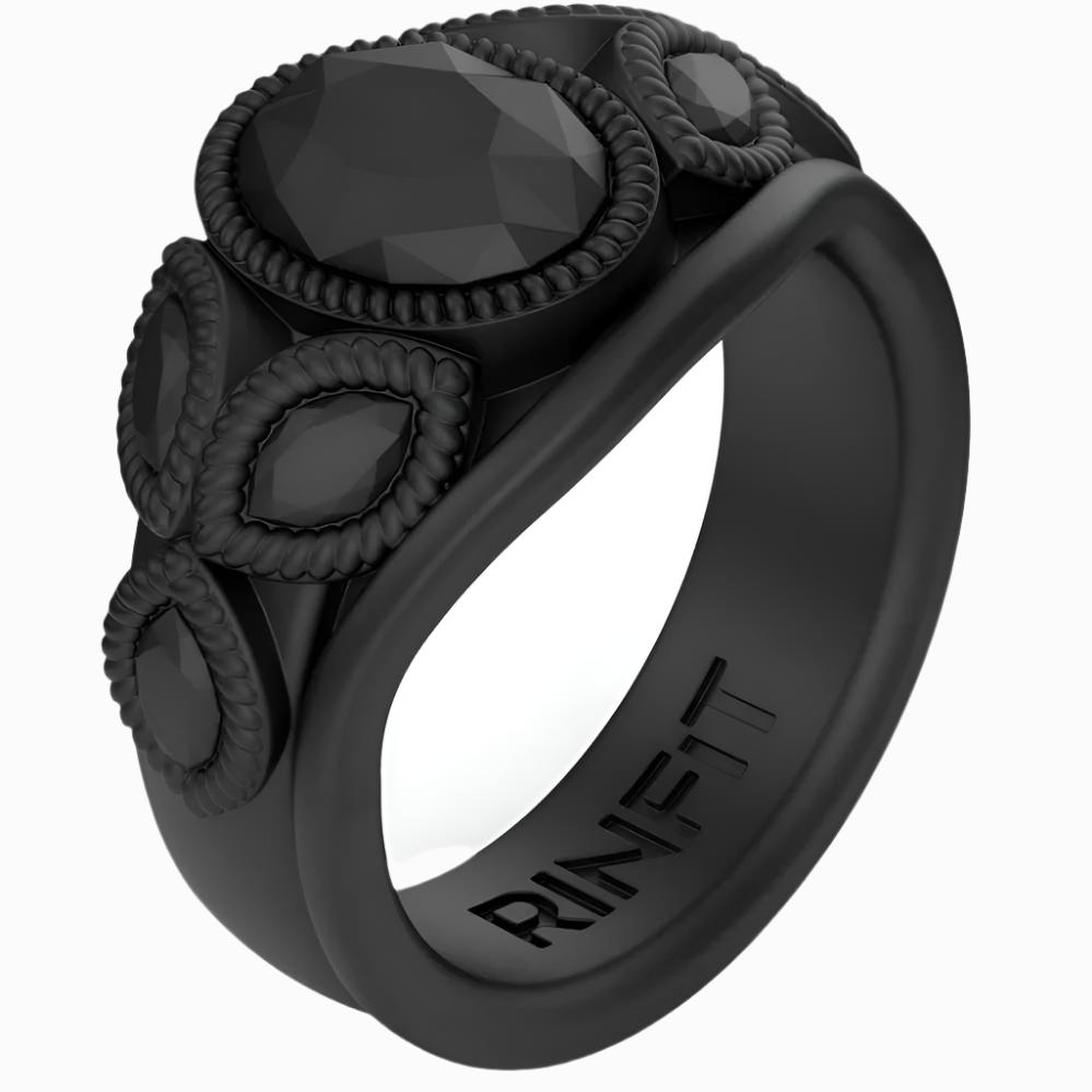 Black diamond Silicone ring for Women