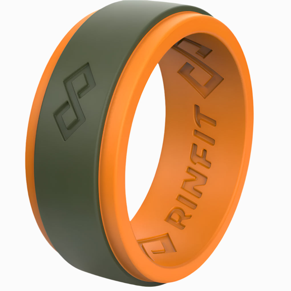 Silicone Wedding Rings for Women by Rinfit - Oval Diamond - Metallic Copper - Designed Silicon Rubber Wedding Bands. Comfortable & Durable Wedding