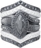 Rinfit Silicone Rings for Women - Marquise with 4 Stackable Rings - Silicone Diamond Rings Wedding Bands Women