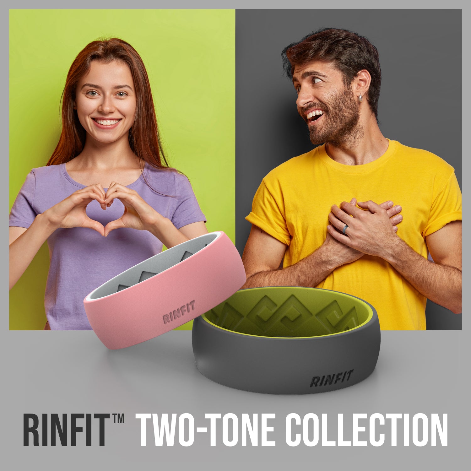 Silicone Rings for Women & Men - Two-tone Collection
