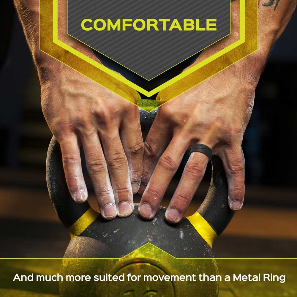Men's 4Love Silicone Ring. Soft, Comfortable & Durable Wedding Band. High-Quality. US Design Patent