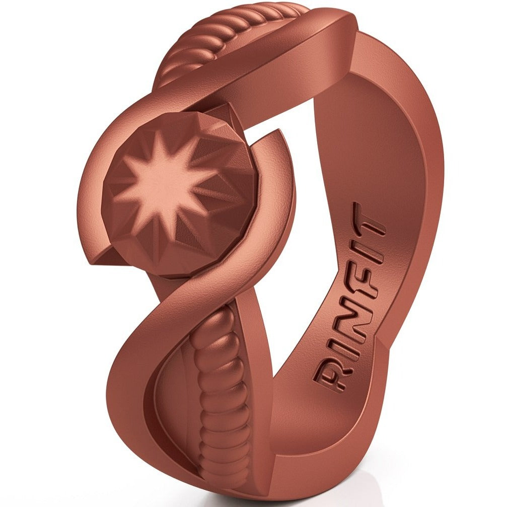 Copper rubber wedding rings for women