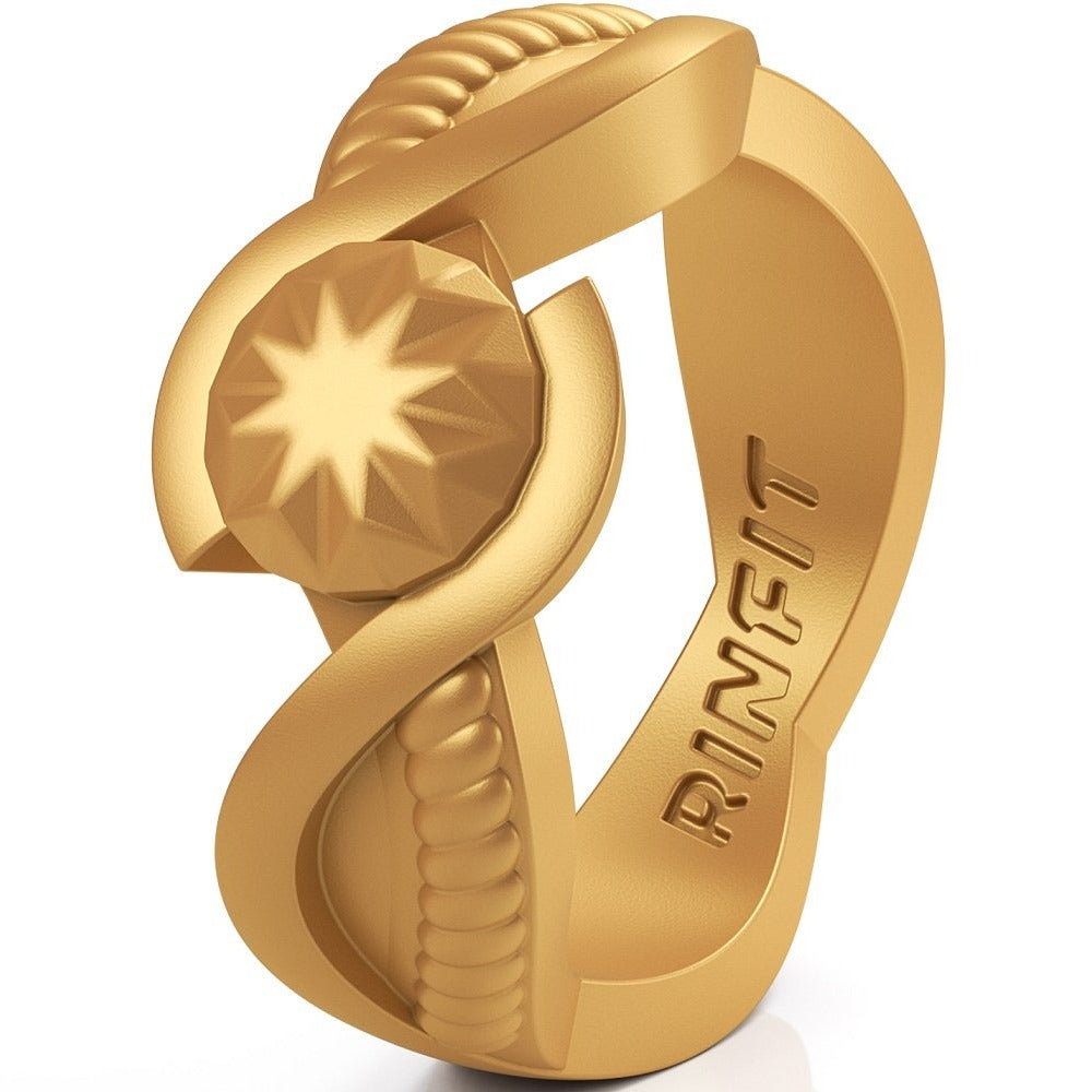 Trendy woman's silicone wedding bands
