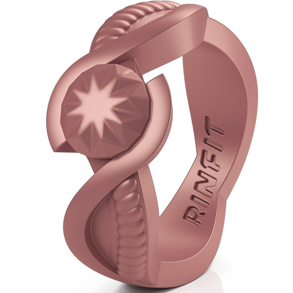 Comfortable Rose gold silicone ring female