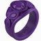 Diamond women's rubber wedding ring Dark purple